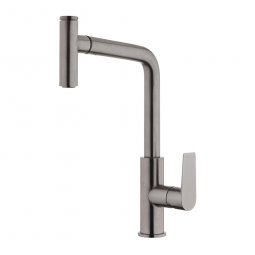Voda Olympia High Rise Pullout Sink Mixer - Brushed Gunmetal