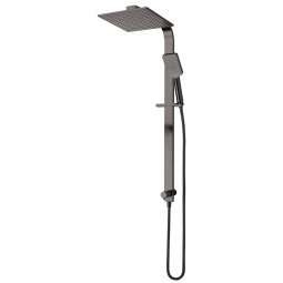 Voda Olympia Double Head Shower (Square) - Brushed Gunmetal