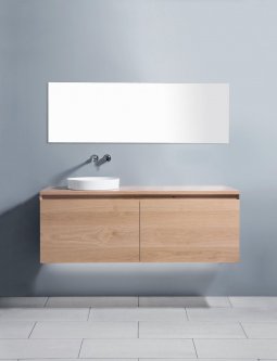 Michel Cesar Zero 1800 Wall-Hung Vanity, 2 Drawers + 2 Concealed Drawers