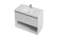 St Michel City 46 Vanity with console basin 900 Wall - 1 Drawer, 1 Open Shelf