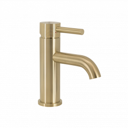 Waterware Scarab Standard Basin Mixer Brushed Gold (Knurled Handle)