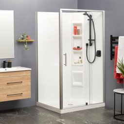 Clearlite Millennium Showers Moulded Wall - Satin