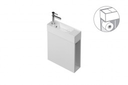 Spin 450L Wall Vanity - 1 Door + Toilet Paper Holder + Towel Hook