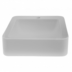 Waterware iStone Soft Square Basin 410 x 415 x 105mm Gloss White