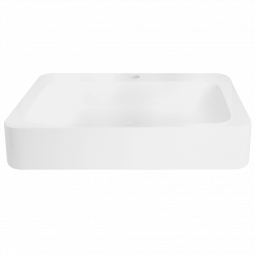 Waterware iStone Soft Rectangle Basin 600 x 415 x 105mm (No Tap Hole) Gloss White