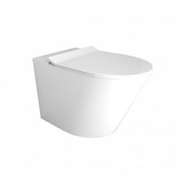 Waterware Vivo Floor Mounted Pan with Slim Seat (rimless) Gloss White