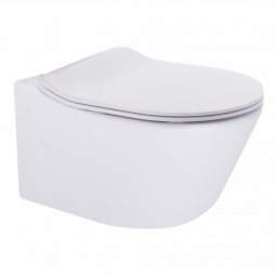 Waterware Vivo Verotti Wall Hung Pan with Slim Seat (rimless) Gloss White