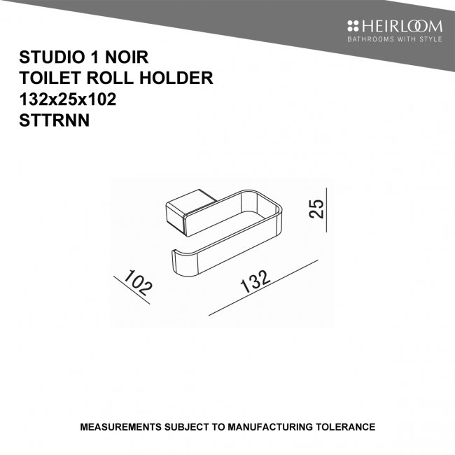 Heirloom Studio 1 Noir Toilet Roll Holder 