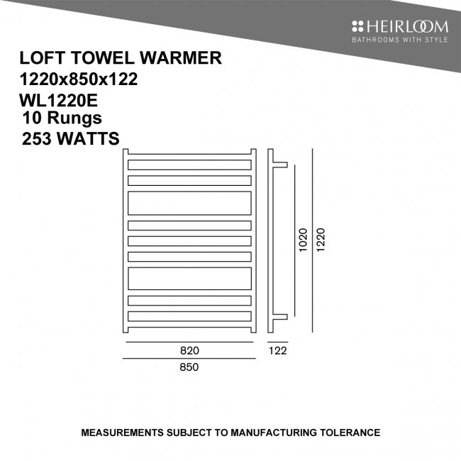 Heirloom Loft 1220 Extended Towel Warmer        