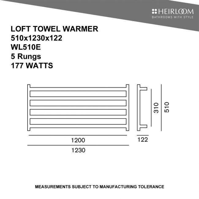 Heirloom Loft 510 Extended Towel Warmer