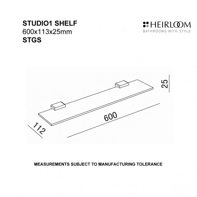 Heirloom Studio 1 Glass Shelf