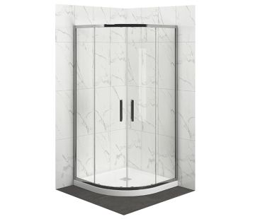 Elementi 2-Sided Corner Round Tile Shower