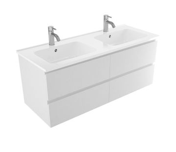 Evolve Wall Hung Vanity 1200, Double Bowl, 4 Drawers