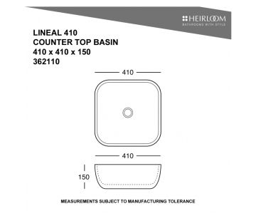 Lineal 410 Countertop Basin