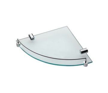 Universal Corner Glass Shelf - Round Brackets