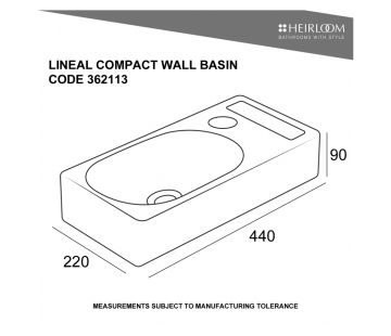 Lineal Compact Wall Basin