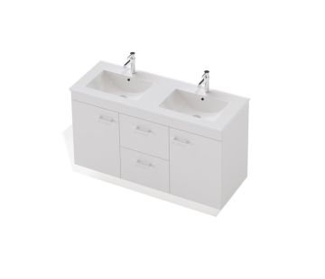 Riva Wall 1200 Double Basin, 2 Doors, 2 Drawers