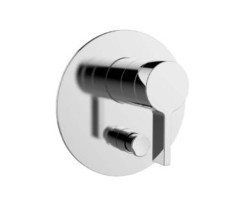 Components Shower/Bath Mixer with Diverter, Thin Trim, Industrial Handle