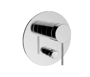 Components Shower/Bath Mixer with Diverter, Thin Trim, Pin Handle 