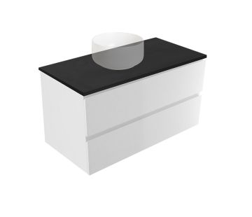 Evolve Bare Wall Vanity, Flat Concrete Top, 900mm