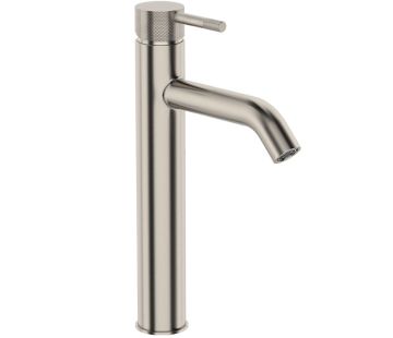 Uno Etch Extended Height Basin Mixer Curved Spout