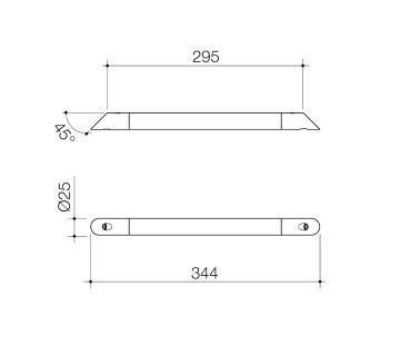 Opal Support Corner Shower Support Rail