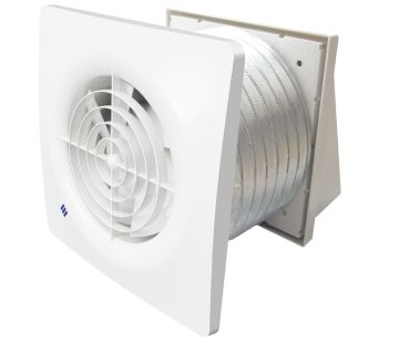 Quiet 150mm Through Wall Bathroom/Kitchen Fan Kit with Humidity Control