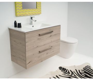 Tempo Wall Hung Vanity 900, 2 Drawers