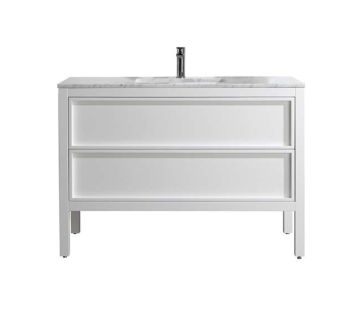 Arrivo 1200 Floor Vanity with Marble Top - Gloss White