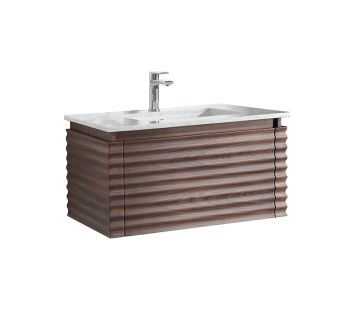 Loom 800 Wall Vanity With Marble Top 1TH - Black Walnut