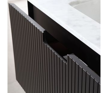 Riga 800 Wall Vanity W/ Marble Top 1th - Matt Black