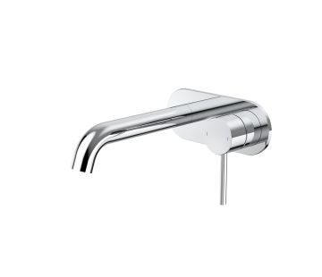 Liano II 175mm Wall Basin/Bath Mixer - Rounded Cover Plate
