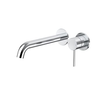 Liano II 210mm Wall Basin/Bath Mixer - 2x Round Cover Plates