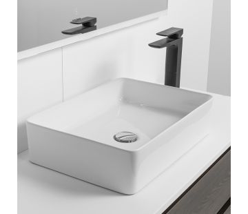 Sleek Ceramic Rectangle Counter Top Basin