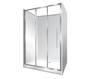 Aquero 3-Sided Alcove Acrylic Showers - Stacker Door 