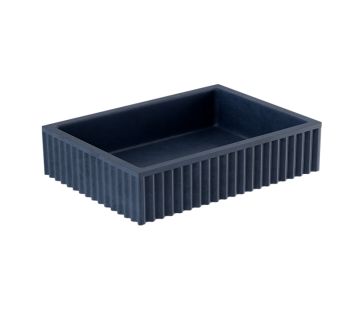Bare Concrete Fluted Vessel Basin