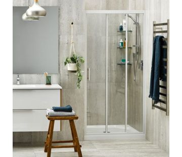 Cezanne 2-Sided Corner Showers for Tiled Walls - Sliding Door