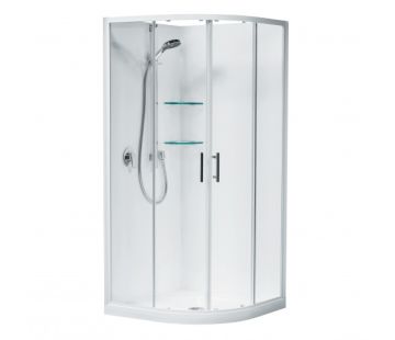 Cezanne Round 2-Sided Corner Acrylic Showers - Sliding Door