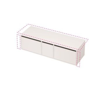 City 50 Vanity Wall to Wall 1501-1600mm - 1 Door, 2 Drawers