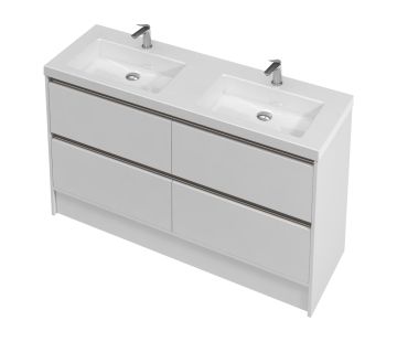 City 46 Vanity with console basin 1400 Floor Double Basin - 4 Drawers