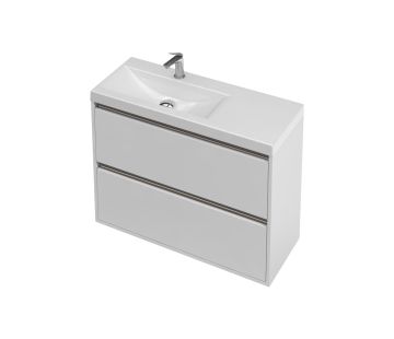 City 35 Vanity 900 Wall Left Basin - 2 Drawers