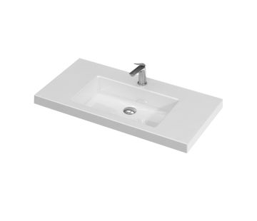 City 46 Vanity with console basin 1400 Wall Double Basin - 4 Drawers