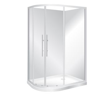 Curvato 2-Sided Round Corner Acrylic Showers 1200 x 800
