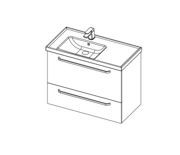 Dawn 900 Left or Right Basin, 2 Drawer