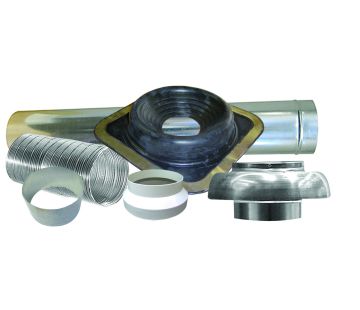 Kitchen Rangehood Ducting Kit - Through Roof with Top & Rear Vent Ducting Tiled Roof