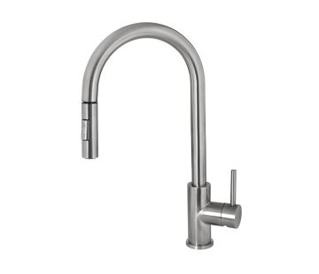 Deluna Sink Mixer with Pullout Spray Brushed Stainless