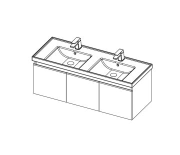Dusk 1200 Double Basin, 2 Doors, 1 Drawer