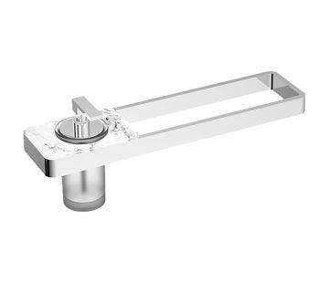 Elements Towel Rail with Repositionable Soap Dispenser, White Marble Trim