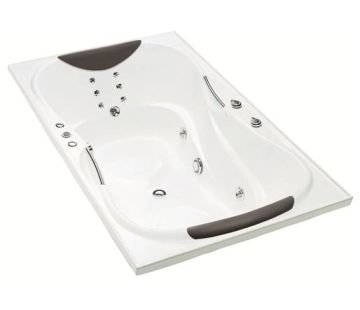 Evora Hydrotherapy Massage Rectangular Spa Bath - 2 Person