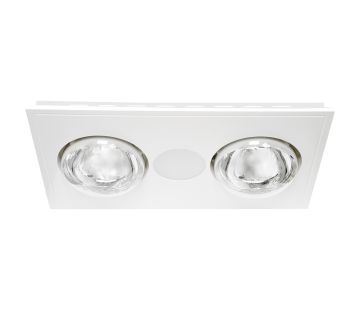 Satin Heat-Fan-Light, 2 Heat Lamp, 125mm - White